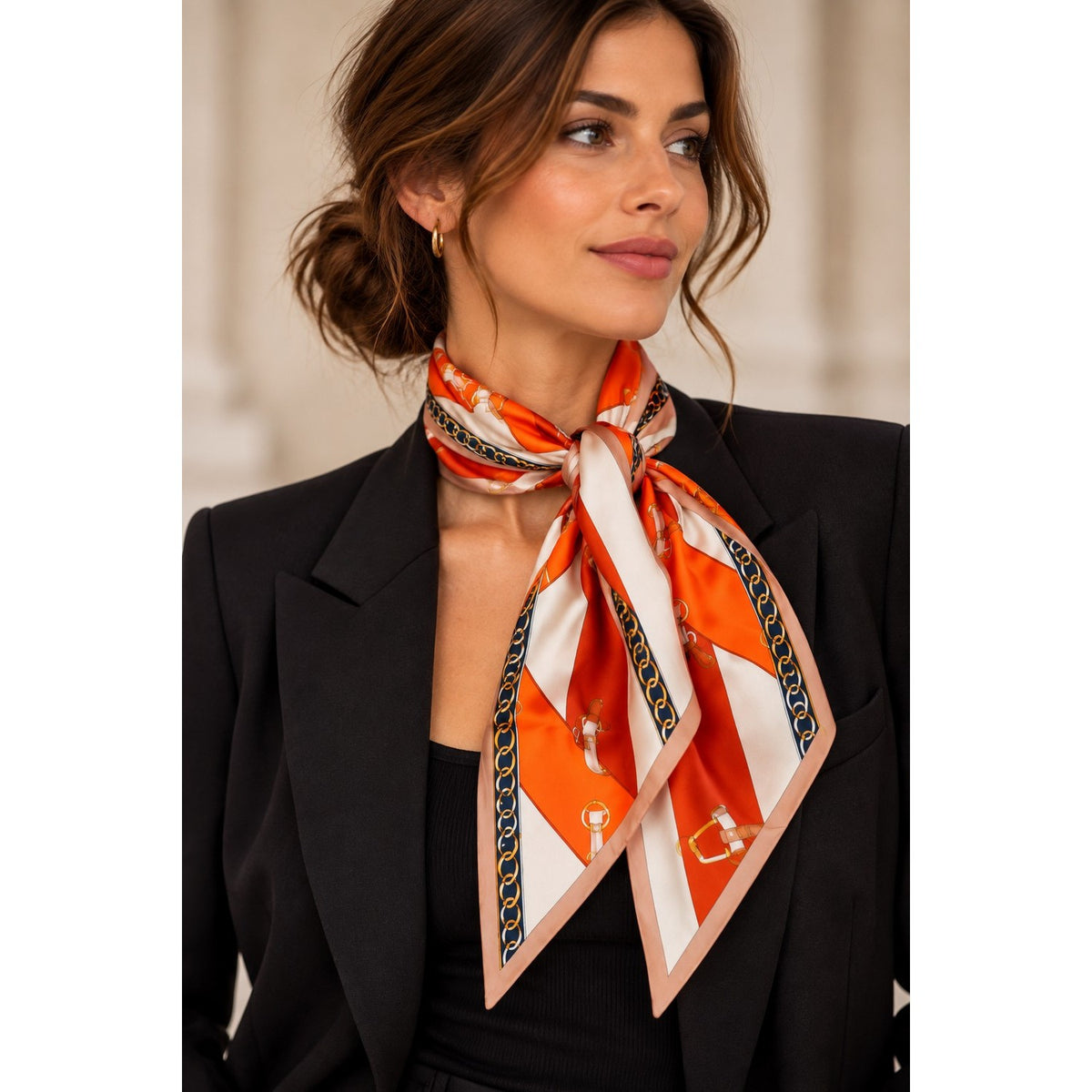 Foulard Beige/Orange