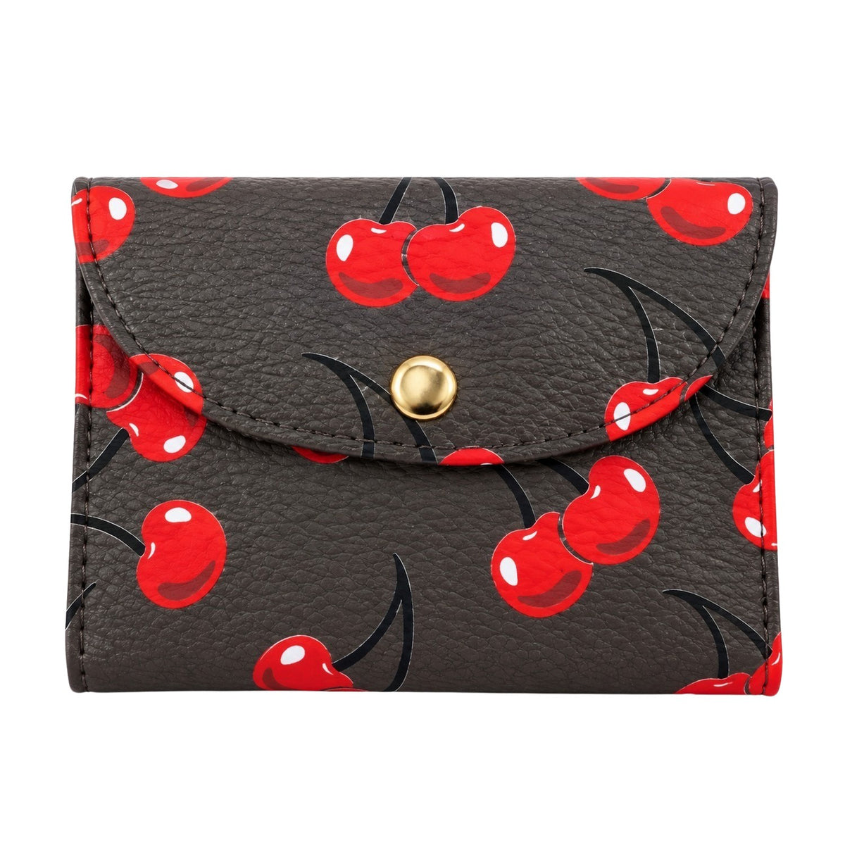 Porte-Monnaie Cerises Marron Fonce
