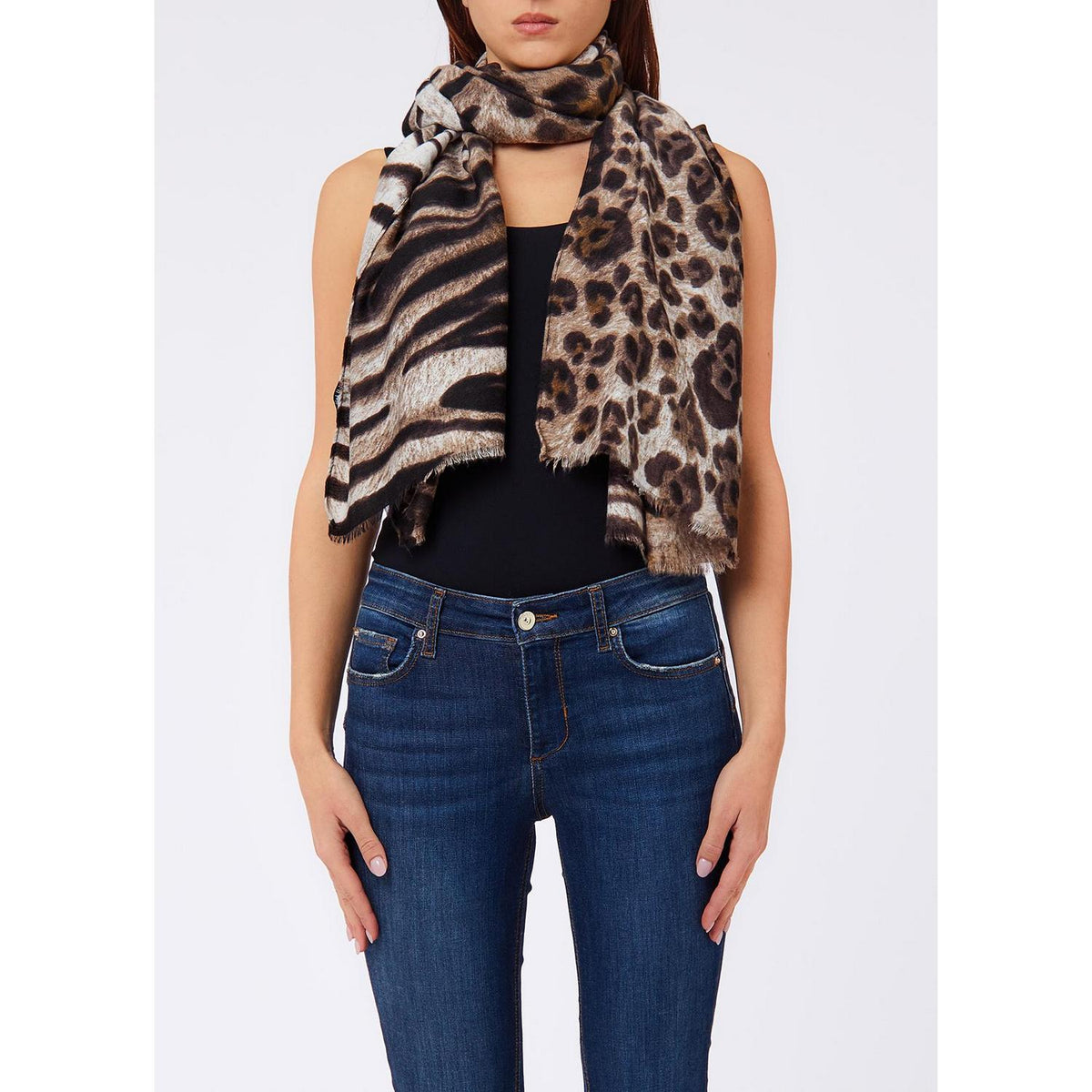 Stola Fur Mix Animalier 70X200