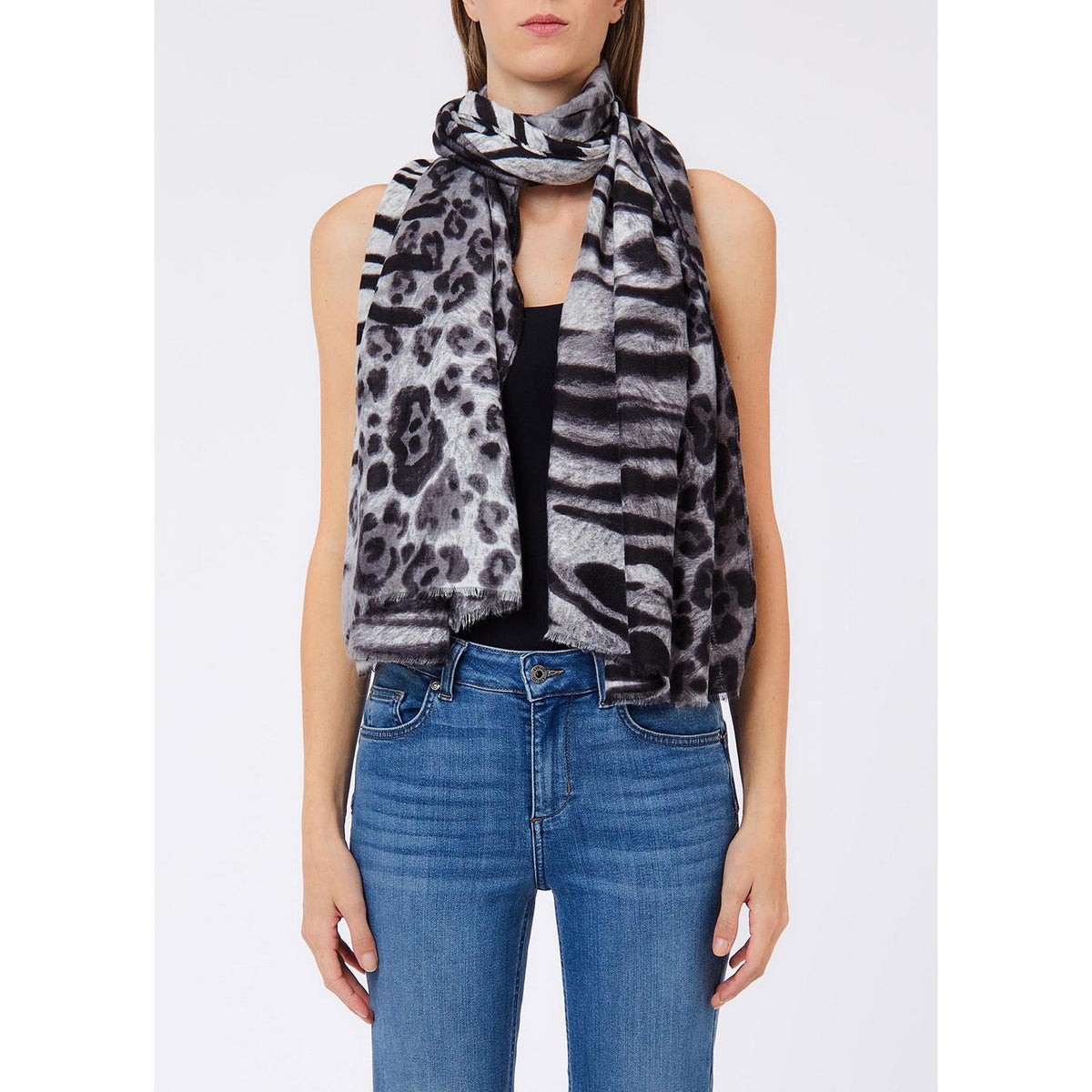 Stola Fur Mix Animalier 70X200