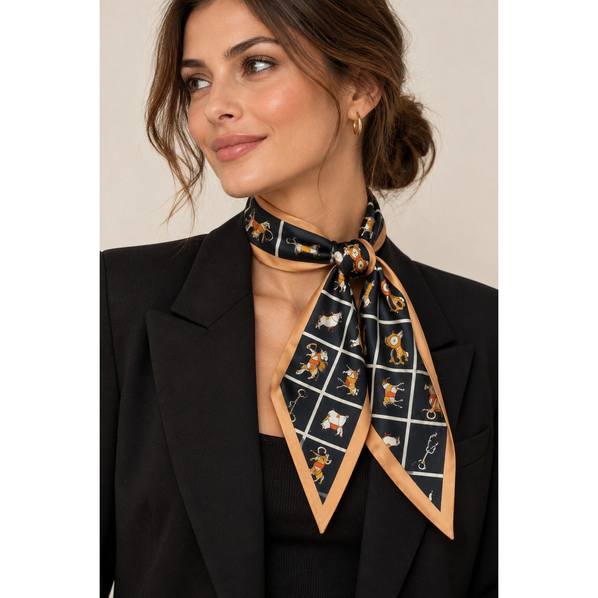 Foulard Beige/Noir