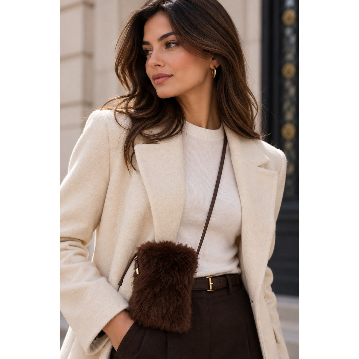 Sac Bandouliere Renard Marron Fonce