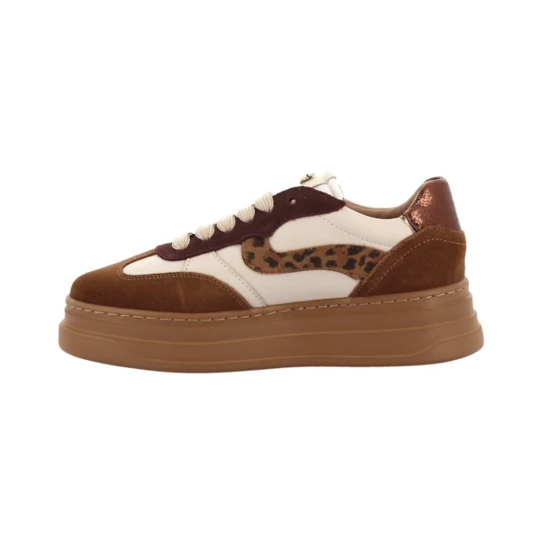 Triple - 36, Beige leopard simili cuir nub
